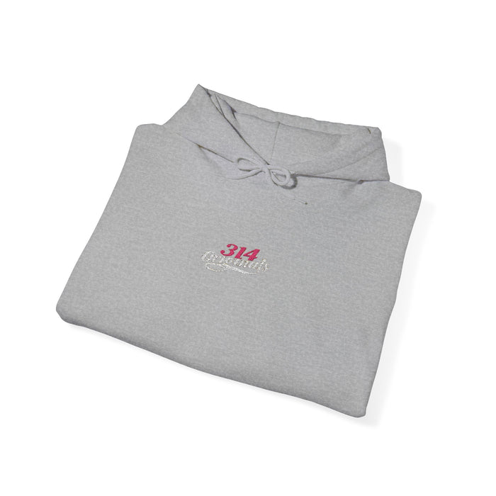 314 Ladies Hoodie — Pink Floral Chest Logo - 314 Originals