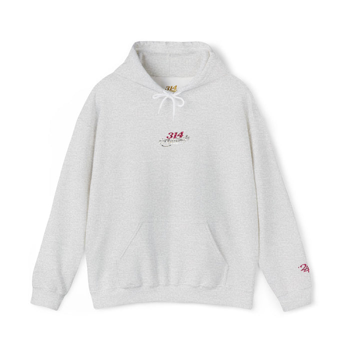 314 Ladies Hoodie — Pink Floral Chest Logo - 314 Originals