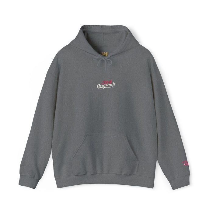 314 Ladies Hoodie — Pink Floral Chest Logo - 314 Originals