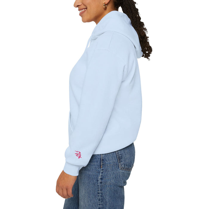 314 Ladies Hoodie — Pink Floral Chest Logo - 314 Originals