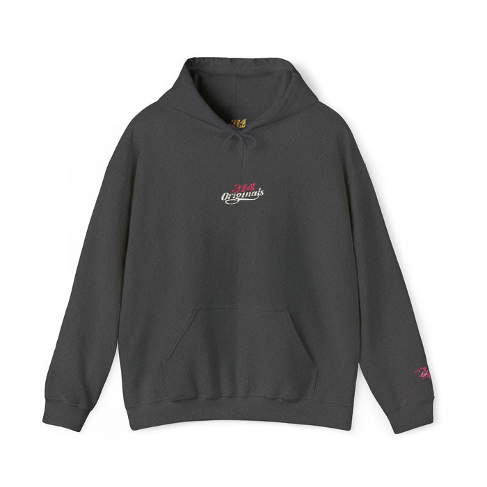 314 Ladies Hoodie — Pink Floral Chest Logo - 314 Originals