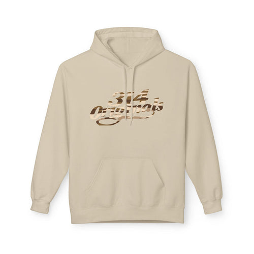 314 Originals Brown Camo Hoodie — Retro Script Logo Pullover - 314 Originals