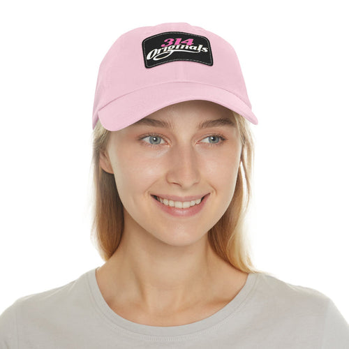 314 Originals Leather Patch Dad Hat — Retro Script Baseball Cap - 314 Originals