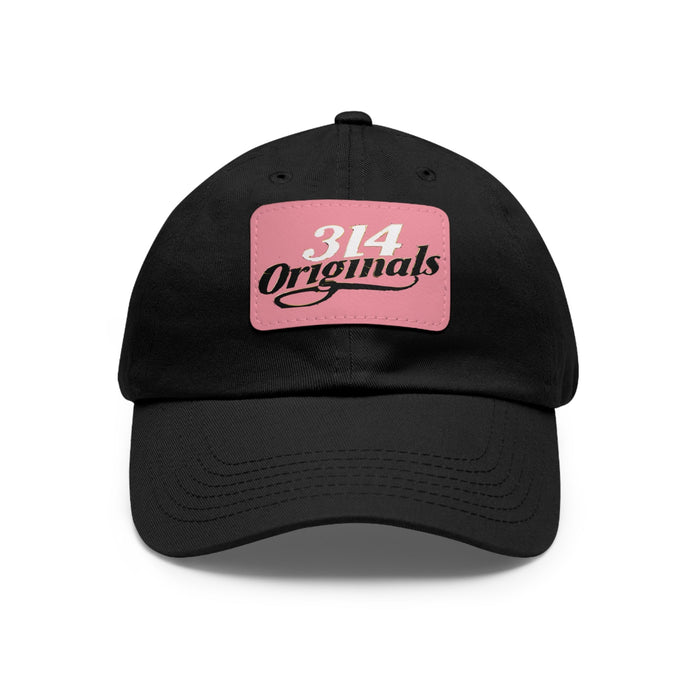 314 Originals Leather Patch Dad Hat — Retro Script Baseball Cap - 314 Originals