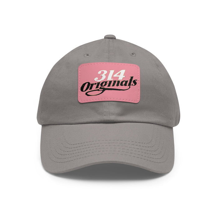 314 Originals Leather Patch Dad Hat — Retro Script Baseball Cap - 314 Originals