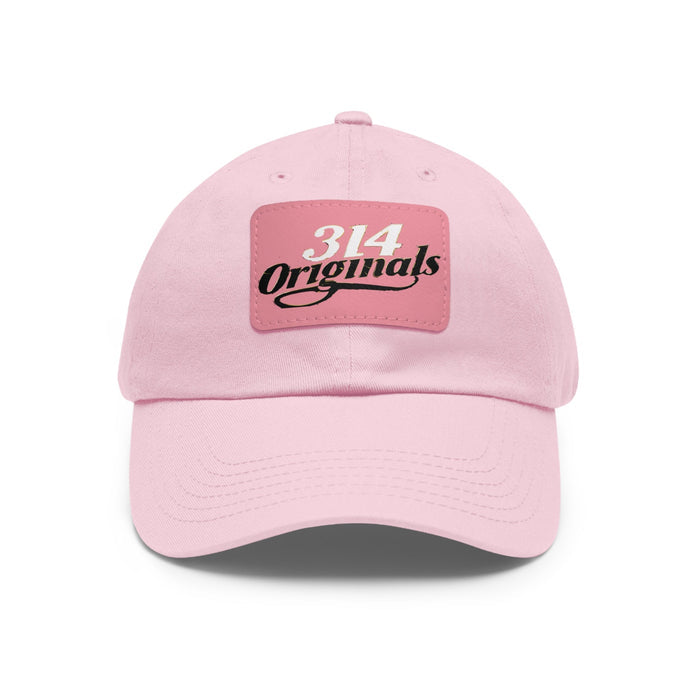 314 Originals Leather Patch Dad Hat — Retro Script Baseball Cap - 314 Originals