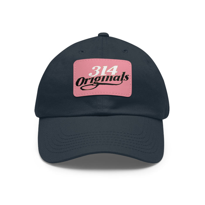 314 Originals Leather Patch Dad Hat — Retro Script Baseball Cap - 314 Originals