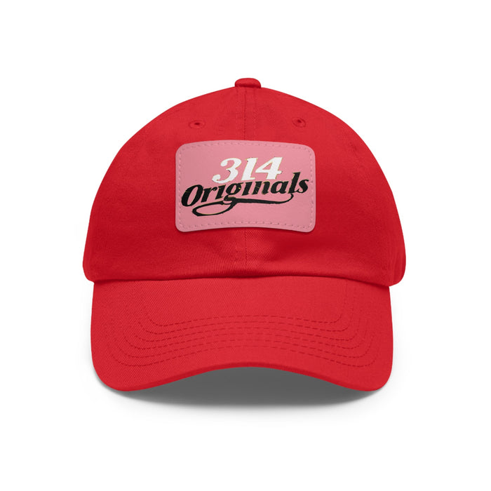 314 Originals Leather Patch Dad Hat — Retro Script Baseball Cap - 314 Originals