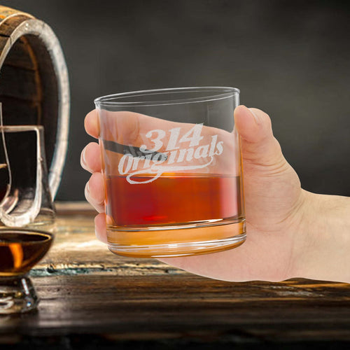 "314 Originals" Retro Bar Rocks Glass-Engraved 10.5oz Whiskey Glass — - 314 Originals