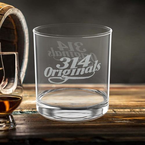 "314 Originals" Retro Bar Rocks Glass-Engraved 10.5oz Whiskey Glass — - 314 Originals