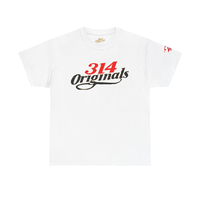 314 Originals Tee — Retro Script Logo White T-Shirt - 314 Originals