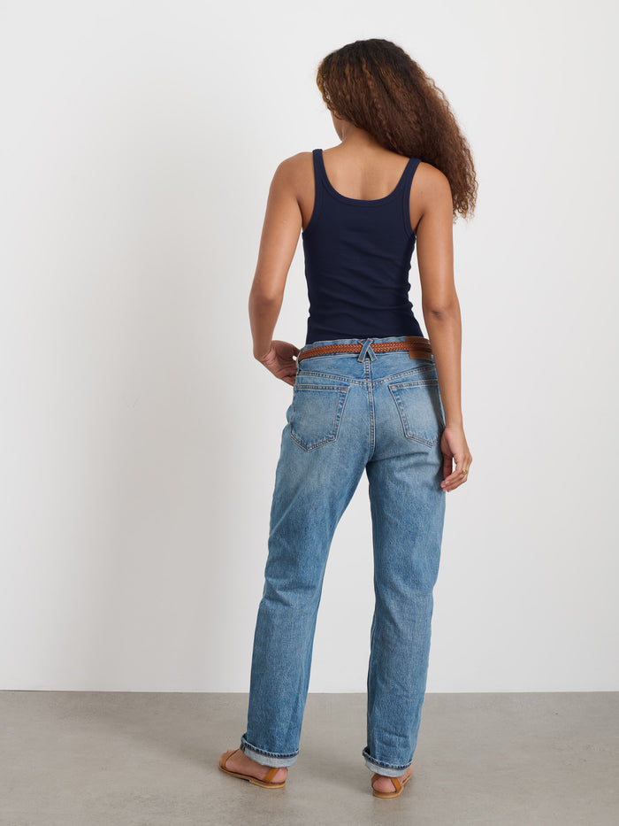 365 Ribbed Tank In Dark Navy