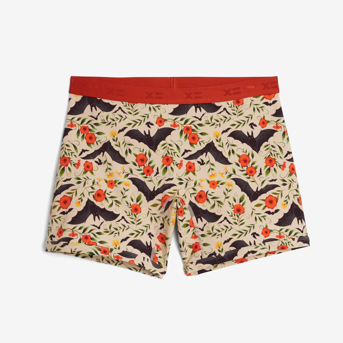6" No Fly Boxer Briefs - Batwing Brocade Chai