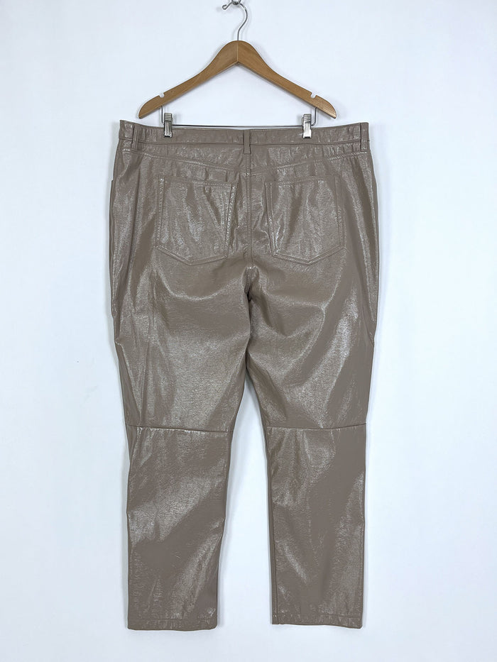 Abercrombie & Fitch Size 22R Taupe Faux Leather Pants