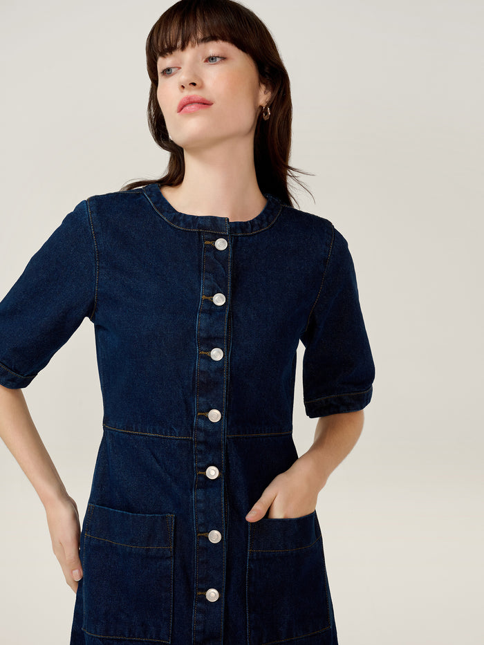 Adia Dress in Indigo