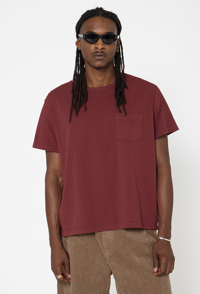 Air Spun Beach Pocket Tee / Oxblood