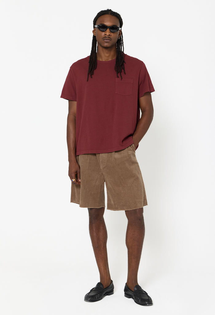 Air Spun Beach Pocket Tee / Oxblood