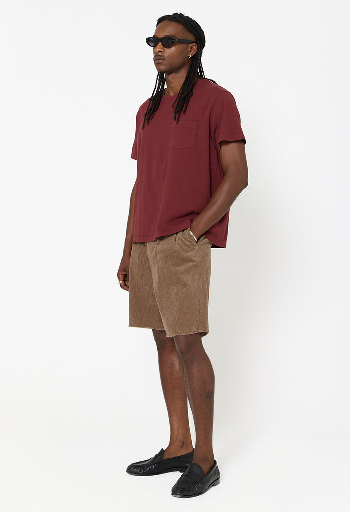 Air Spun Beach Pocket Tee / Oxblood