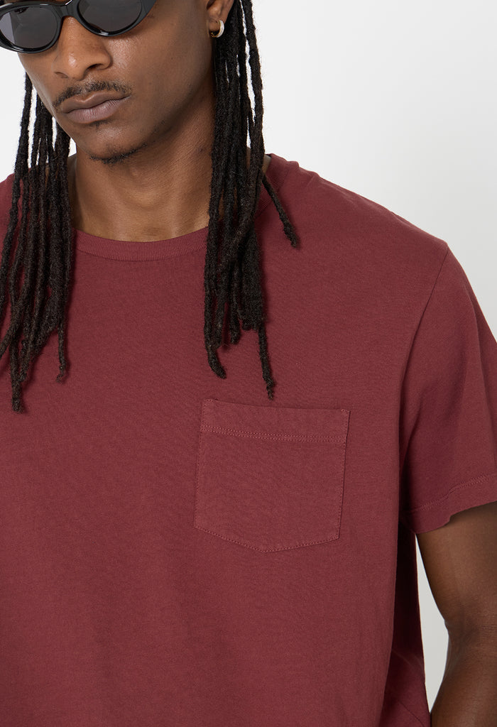 Air Spun Beach Pocket Tee / Oxblood