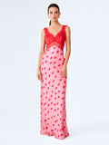 Allie Dress in Pink and Red Large Polka Dot