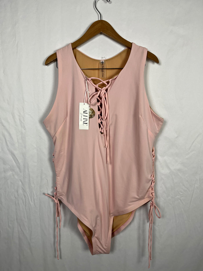Alpine Butterfly Swim Size 24W (3X) Light Pink Swimsuit NWOT
