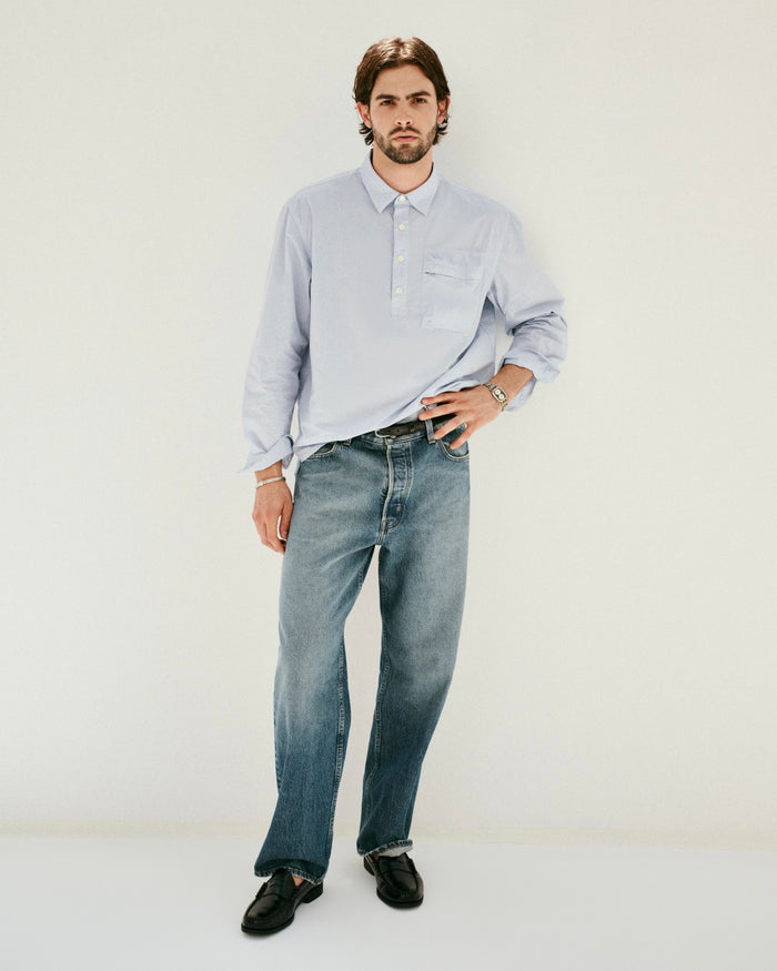 Am Relaxed Straight 5 Pocket Jean In Antique Indigo