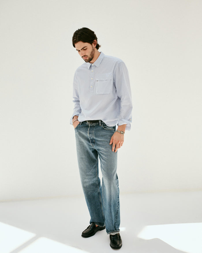 Am Relaxed Straight 5 Pocket Jean In Antique Indigo