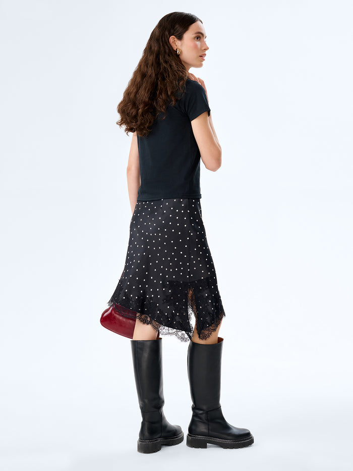 Amada Skirt in Black Polka Dot