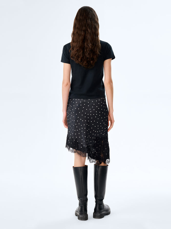 Amada Skirt in Black Polka Dot
