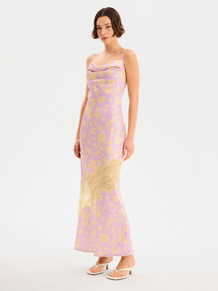 Amber Floral Dress in Lilac Floral