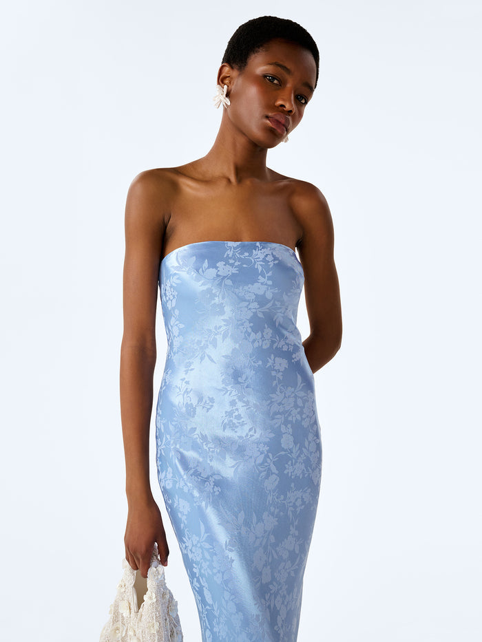 Amdra Jacquard Dress in Vista Blue
