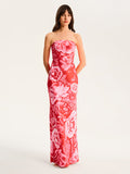 Amdra Maxi Dress in Red Floral