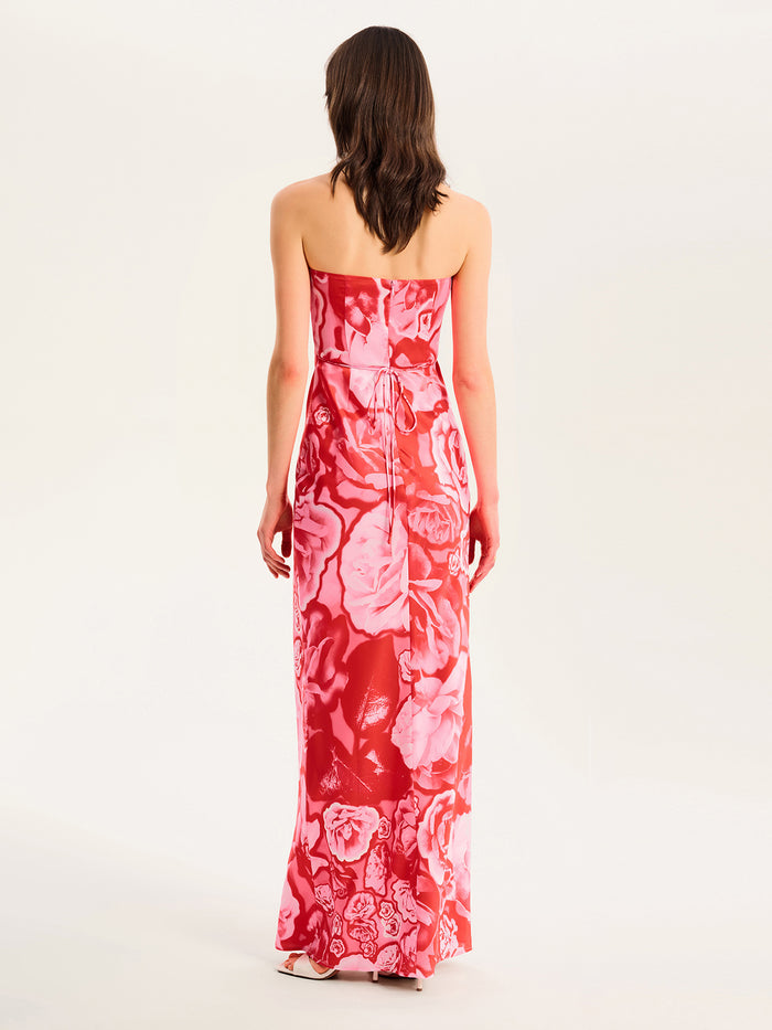 Amdra Maxi Dress in Red Floral