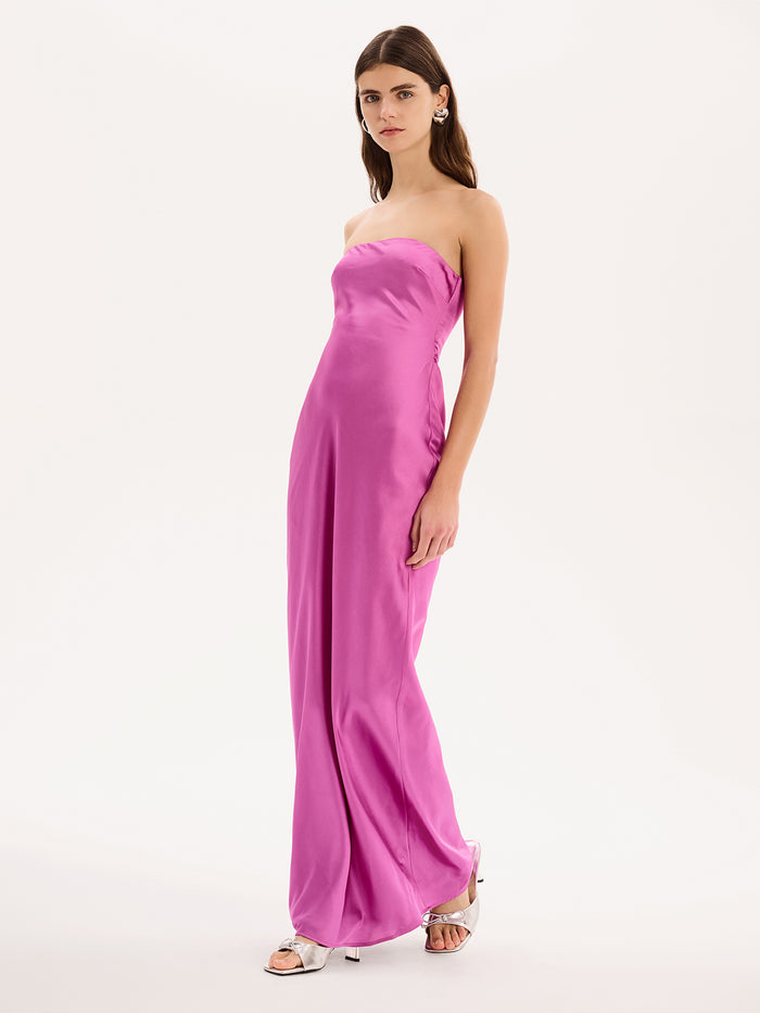 Amdra Strapless Dress in Purple