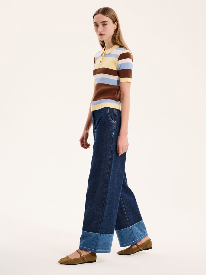 Amos Stripe Short Sleeve Top