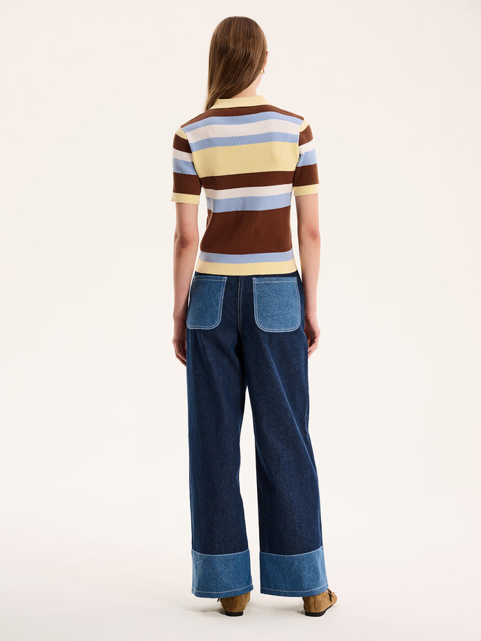 Amos Stripe Short Sleeve Top