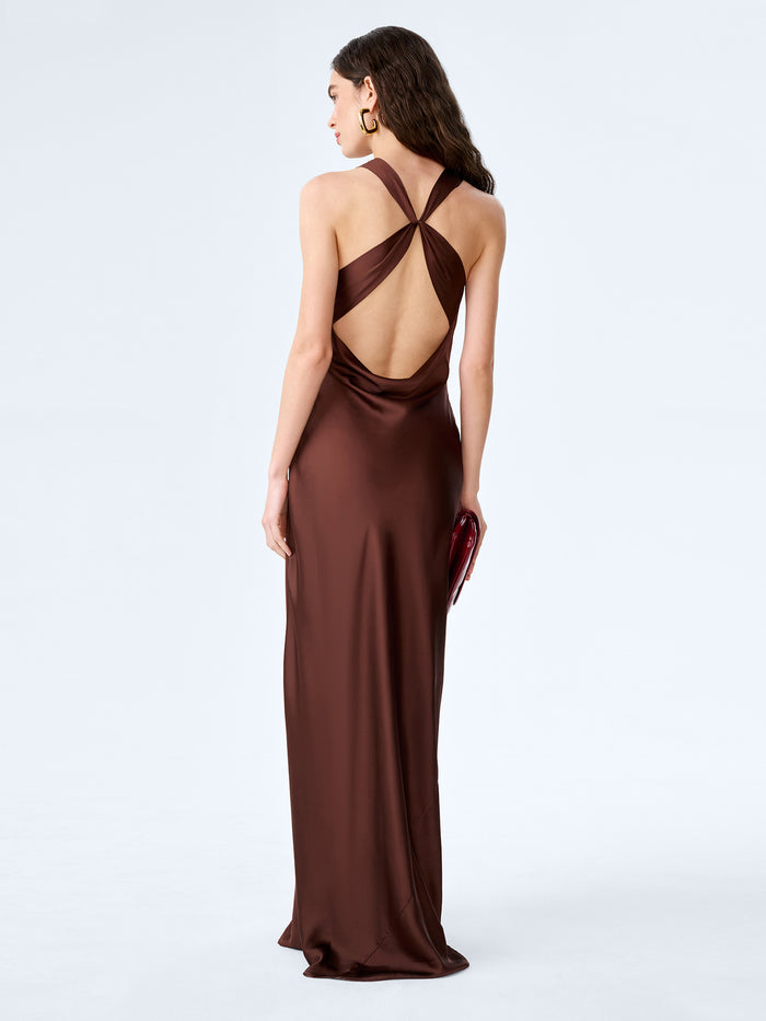 Andrea Dress in Chocolate / Black Lace