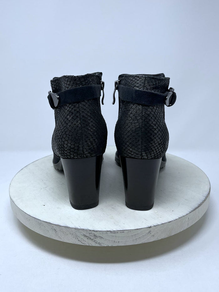 ara Size 11N (8.5) Black Snake Embossed Boots NWOB