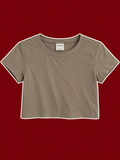 Aritzia Taupe Cropped Baby Tee