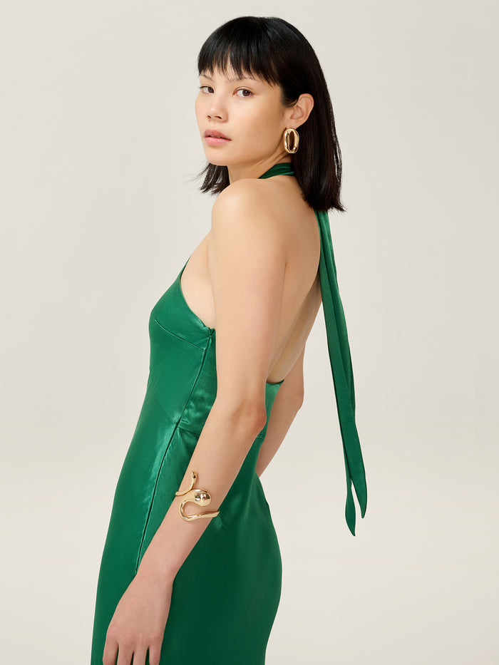 Arles Dress in Forest Green
