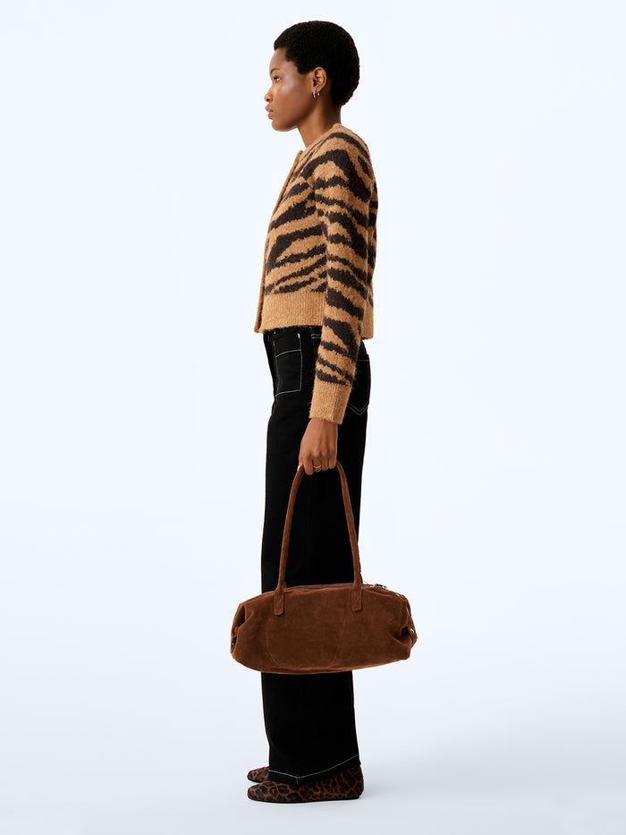 August Cardigan in Brown Animal