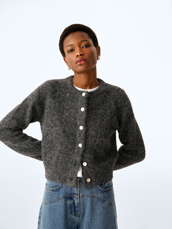 August Cardigan in Charcoal