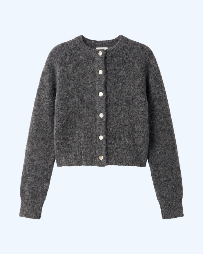 August Cardigan in Charcoal