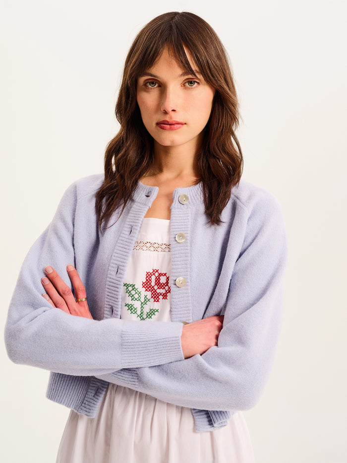 August Cardigan in Light Blue