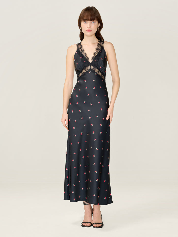 Aurelia Floral Dress in Black