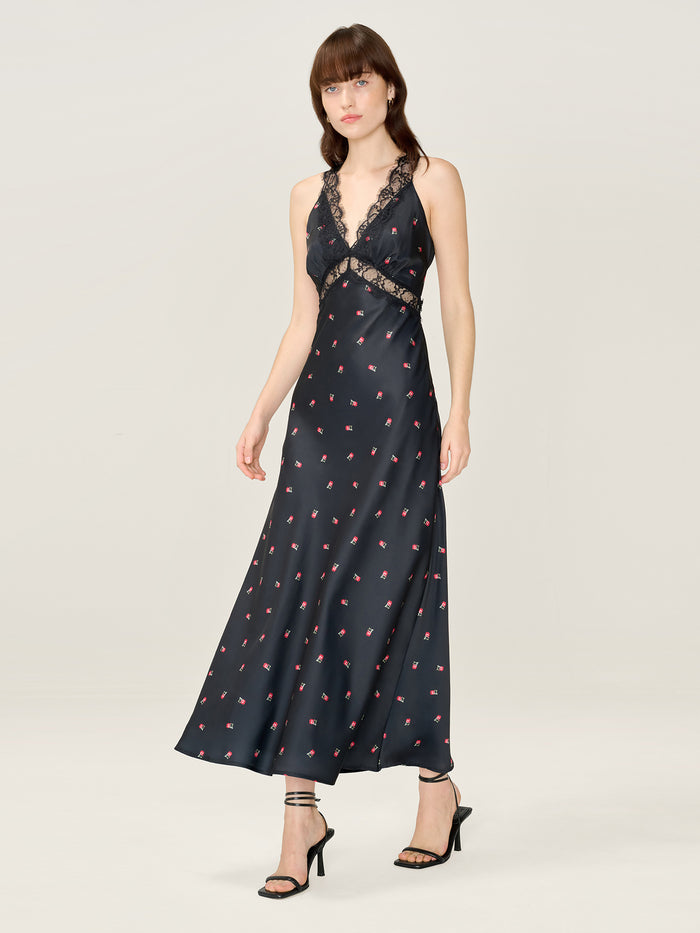 Aurelia Floral Dress in Black