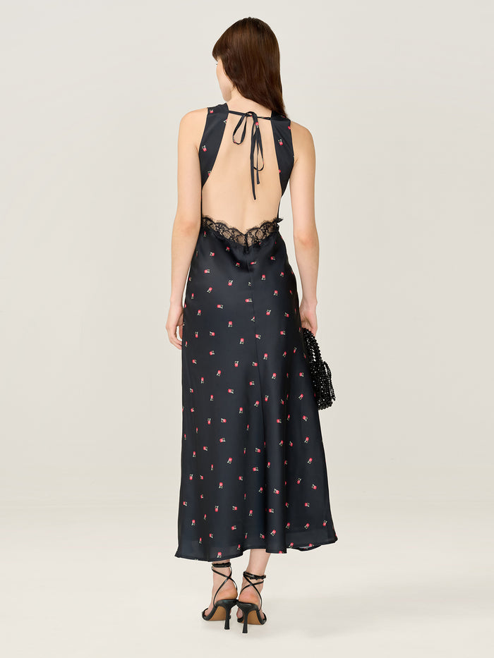 Aurelia Floral Dress in Black