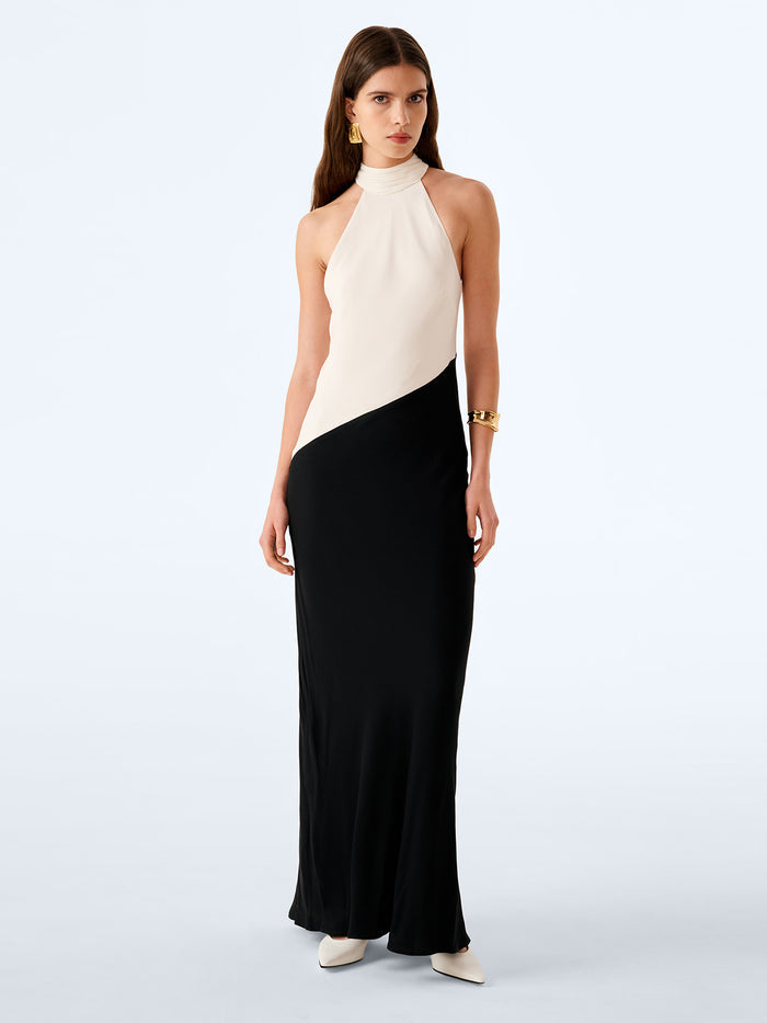 Avery Dress in Ivory and Black