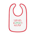 Baby Bib - "Santa's Little Helper" Christmas Holiday Bib with Red Contrast Trim - 314 Originals