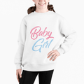 “Baby Girl” Pink & Blue Retro Script Sweatshirt - 314 Originals